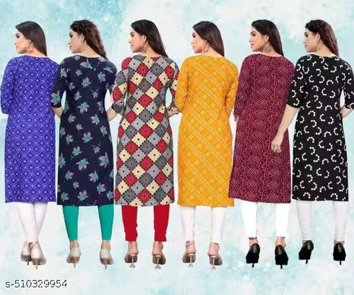 Latest KURTIS FOR WOMEN (Pack of 6) at ₹165/- Each