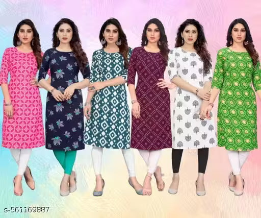 Latest KURTIS FOR WOMEN (Pack of 6) at ₹165/- Each