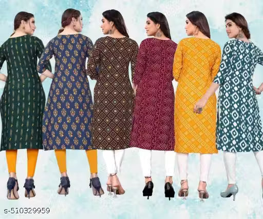 Latest KURTIS FOR WOMEN (Pack of 6) at ₹165/- Each