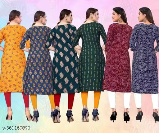 Latest KURTIS FOR WOMEN (Pack of 6) at ₹165/- Each