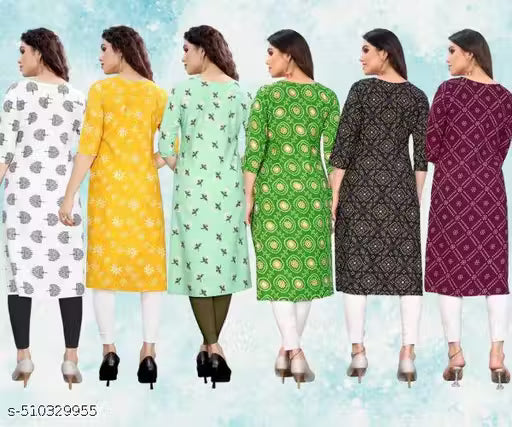 Latest KURTIS FOR WOMEN (Pack of 6) at ₹165/- Each