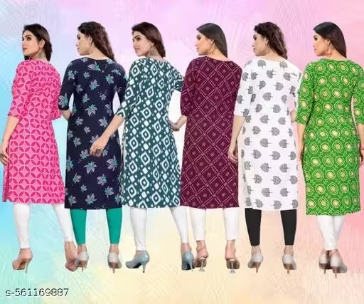 Latest KURTIS FOR WOMEN (Pack of 6) at ₹165/- Each
