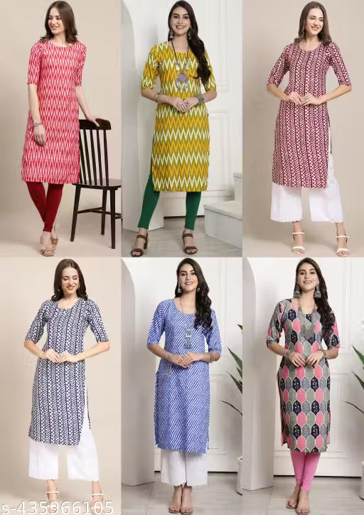 Latest KURTIS FOR WOMEN (Pack of 6) at ₹165/- Each