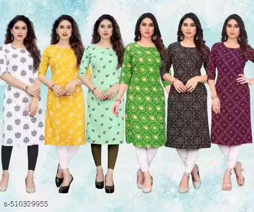 Latest KURTIS FOR WOMEN (Pack of 6) at ₹165/- Each