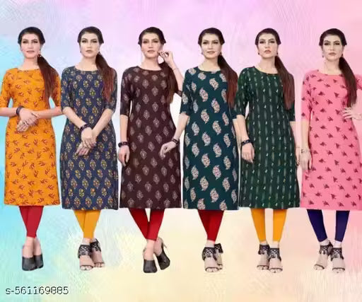Latest KURTIS FOR WOMEN (Pack of 6) at ₹165/- Each