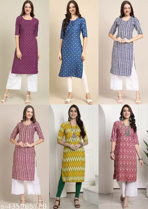 Latest KURTIS FOR WOMEN (Pack of 6) at ₹165/- Each