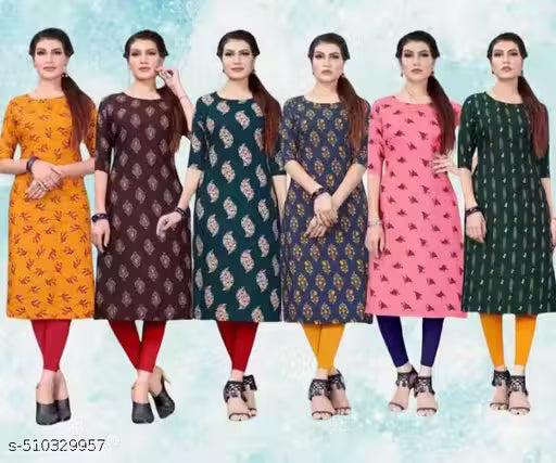 Latest KURTIS FOR WOMEN (Pack of 6) at ₹165/- Each
