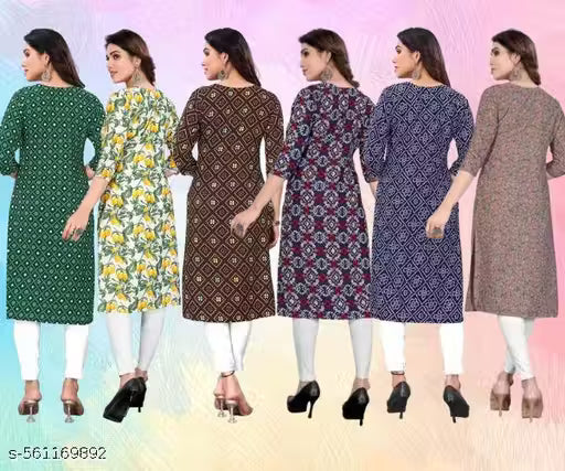 Latest KURTIS FOR WOMEN (Pack of 6) at ₹165/- Each