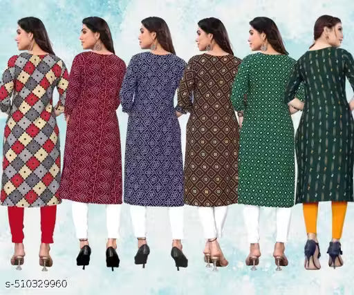 Latest KURTIS FOR WOMEN (Pack of 6) at ₹165/- Each