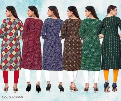 Latest KURTIS FOR WOMEN (Pack of 6) at ₹165/- Each