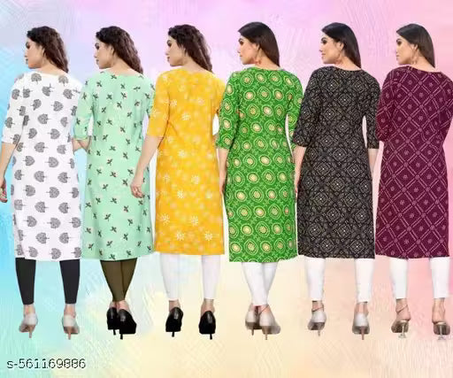 Latest KURTIS FOR WOMEN (Pack of 6) at ₹165/- Each