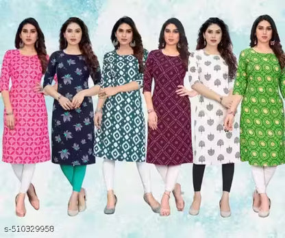 Latest KURTIS FOR WOMEN (Pack of 6) at ₹165/- Each