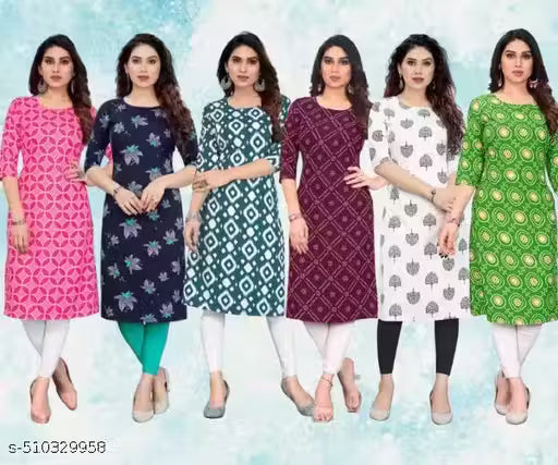 Latest KURTIS FOR WOMEN (Pack of 6) at ₹165/- Each