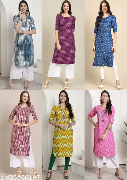 Latest KURTIS FOR WOMEN (Pack of 6) at ₹165/- Each