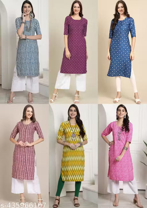 Latest KURTIS FOR WOMEN (Pack of 6) at ₹165/- Each