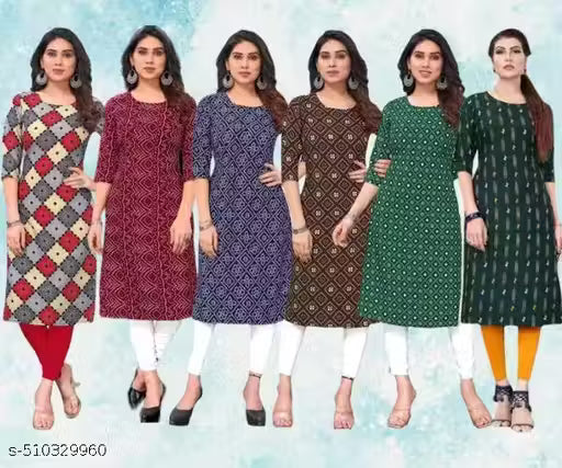 Latest KURTIS FOR WOMEN (Pack of 6) at ₹165/- Each