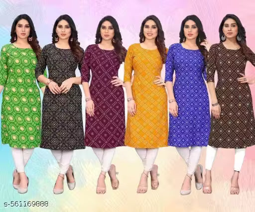 Latest KURTIS FOR WOMEN (Pack of 6) at ₹165/- Each