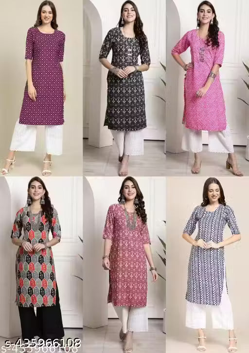 Latest KURTIS FOR WOMEN (Pack of 6) at ₹165/- Each