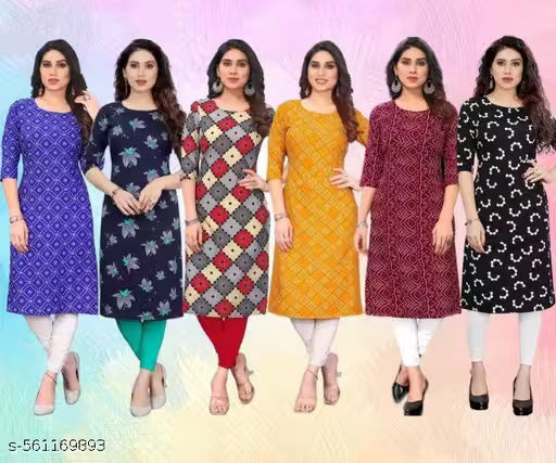 Latest KURTIS FOR WOMEN (Pack of 6) at ₹165/- Each