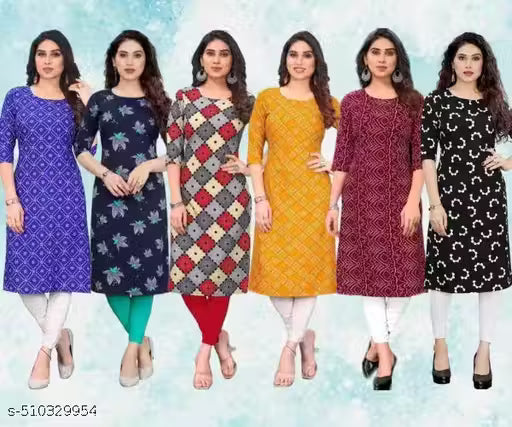 Latest KURTIS FOR WOMEN (Pack of 6) at ₹165/- Each