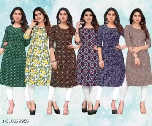 Latest KURTIS FOR WOMEN (Pack of 6) at ₹165/- Each