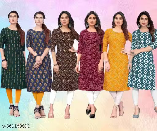 Latest KURTIS FOR WOMEN (Pack of 6) at ₹165/- Each