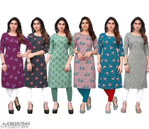 Latest KURTIS FOR WOMEN (Pack of 6) at ₹165/- Each