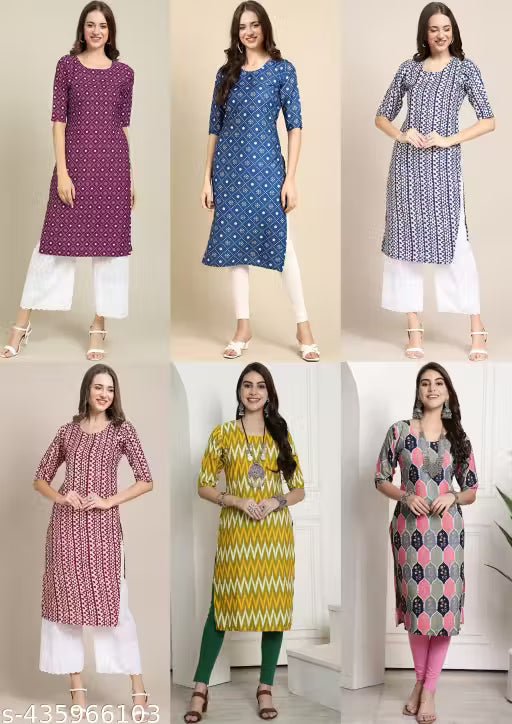 Latest KURTIS FOR WOMEN (Pack of 6) at ₹165/- Each
