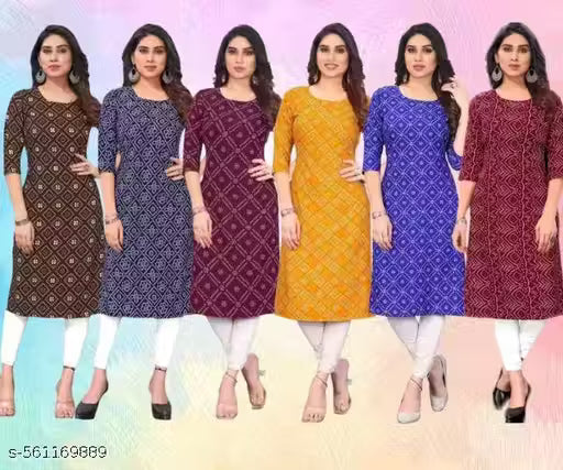Latest KURTIS FOR WOMEN (Pack of 6) at ₹165/- Each