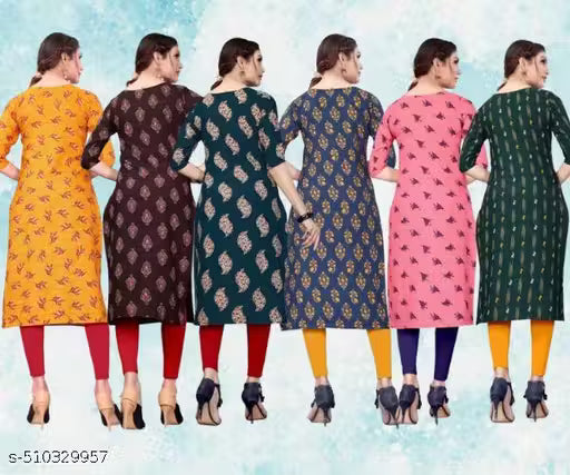 Latest KURTIS FOR WOMEN (Pack of 6) at ₹165/- Each