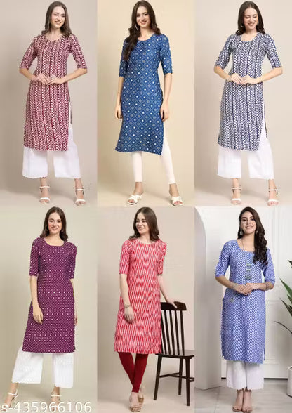 Latest KURTIS FOR WOMEN (Pack of 6) at ₹165/- Each