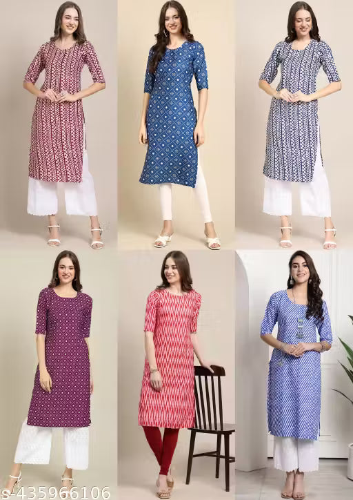Latest KURTIS FOR WOMEN (Pack of 6) at ₹165/- Each