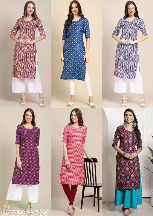 Latest KURTIS FOR WOMEN (Pack of 6) at ₹165/- Each