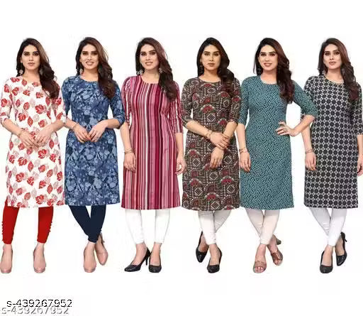 Latest KURTIS FOR WOMEN (Pack of 6) at ₹165/- Each