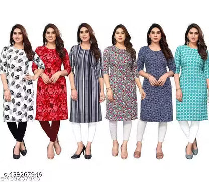 Latest KURTIS FOR WOMEN (Pack of 6) at ₹165/- Each