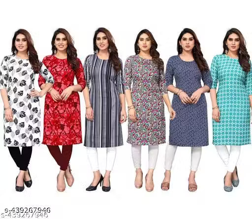 Latest KURTIS FOR WOMEN (Pack of 6) at ₹165/- Each