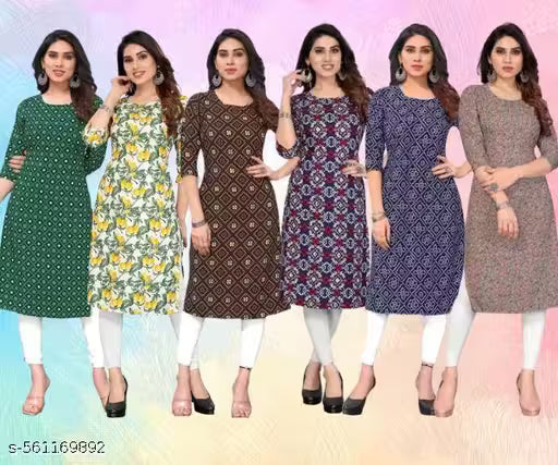 Latest KURTIS FOR WOMEN (Pack of 6) at ₹165/- Each