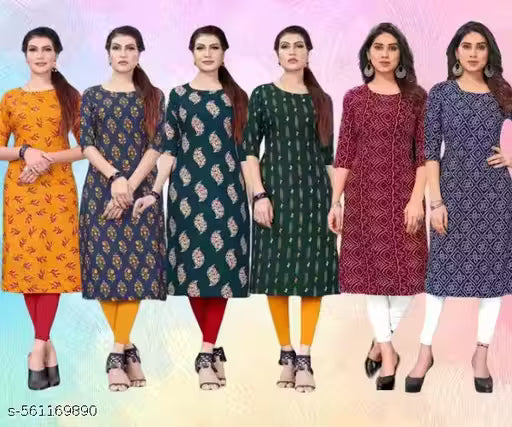 Latest KURTIS FOR WOMEN (Pack of 6) at ₹165/- Each