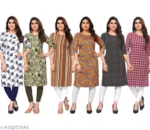 Latest KURTIS FOR WOMEN (Pack of 6) at ₹165/- Each