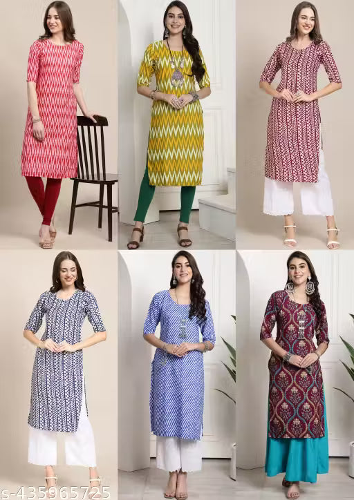 Latest KURTIS FOR WOMEN (Pack of 6) at ₹165/- Each