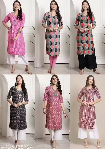 Latest KURTIS FOR WOMEN (Pack of 6) at ₹165/- Each