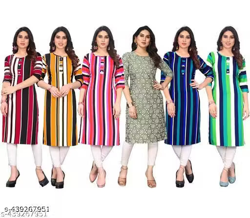 Latest KURTIS FOR WOMEN (Pack of 6) at ₹165/- Each