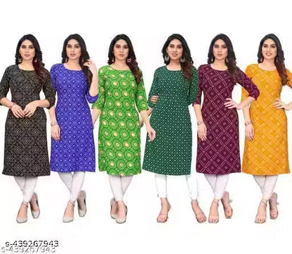 Latest KURTIS FOR WOMEN (Pack of 6) at ₹165/- Each