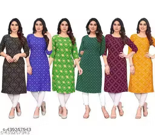 Latest KURTIS FOR WOMEN (Pack of 6) at ₹165/- Each